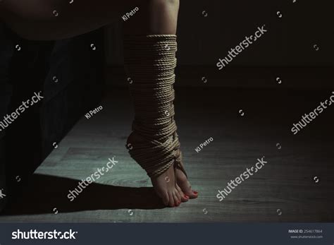 Beautiful Legs Tied Rope Bondage Photo Stockfoto Jetzt Bearbeiten