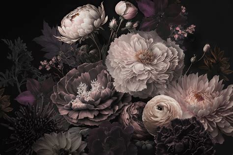 Gothic Flower Wallpaper Moody Flowers Gothic Aesthetic Wall Art