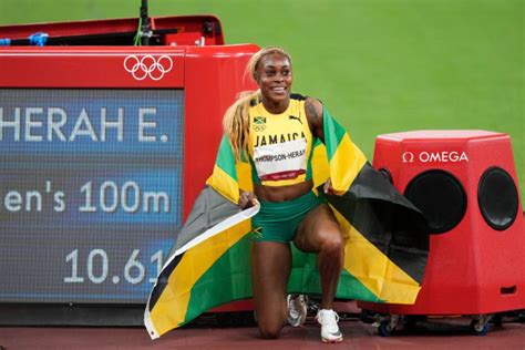 Elaine Thompson Herah Breaks Flo Jos Olympic Record In Womens 100 Meters