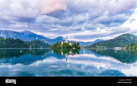 Iconic Lake Bled Slovenia Stock Photo Alamy