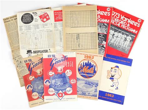 Bookshelf Grouping Of New York Giants Mets And Yankees Yearbooks 10