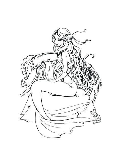 Anime Mermaid Coloring Pages At Free Printable