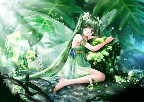 Fairy Fantasy Girl Green Anime Manga Peridot Shiitake Hd