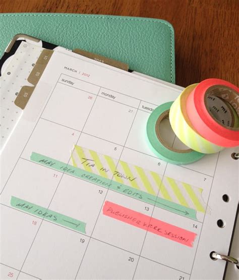 Washi Tape Calendar Popsugar Smart Living