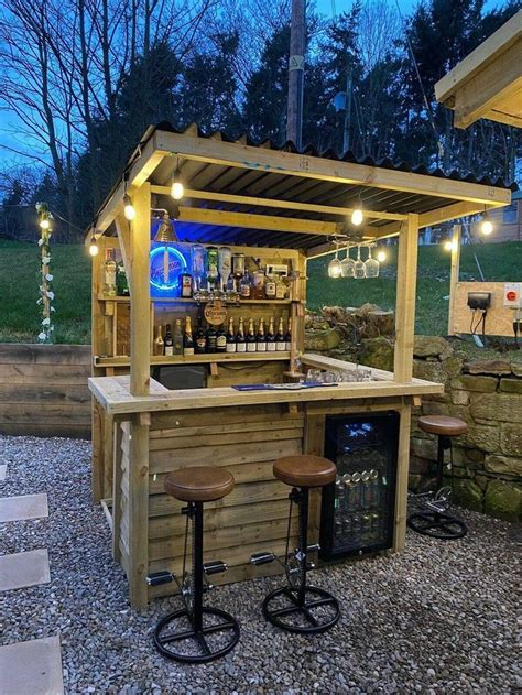 Garden Bar Outdoor Bar Treated Wood Tiki Bar Diy Kit Etsy Outdoor