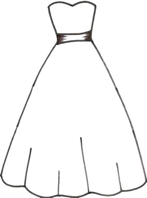 Wedding Dress Clipart Outline