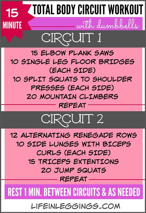 15 Min Total Body Dumbbell Circuit Workout