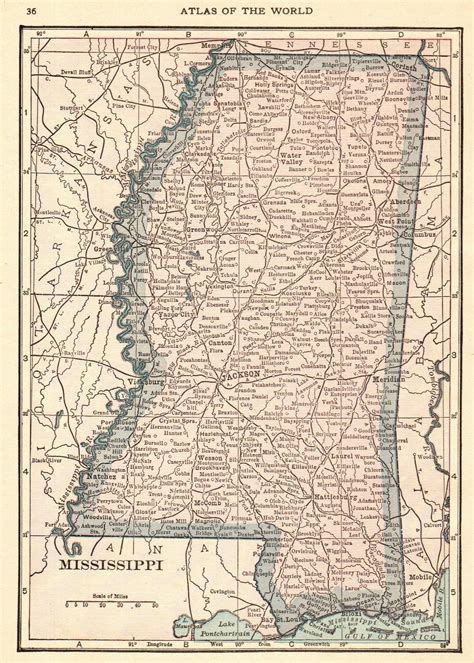 1910 Antique Mississippi State Map Vintage Map Of Mississippi Gallery