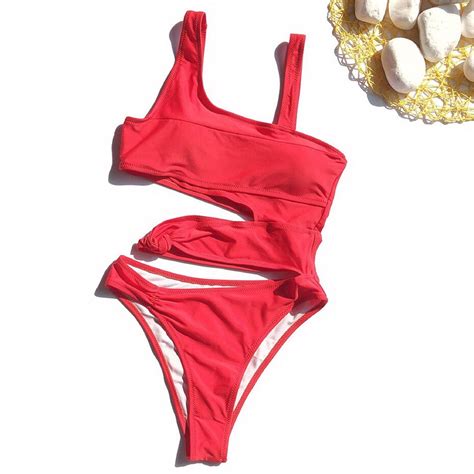 Red Swimsuit Bikini For Women One Piece Etsy