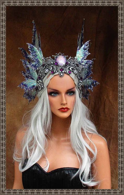 iridescent white purple silver fairy queen crown free shipping costume photography masquerade