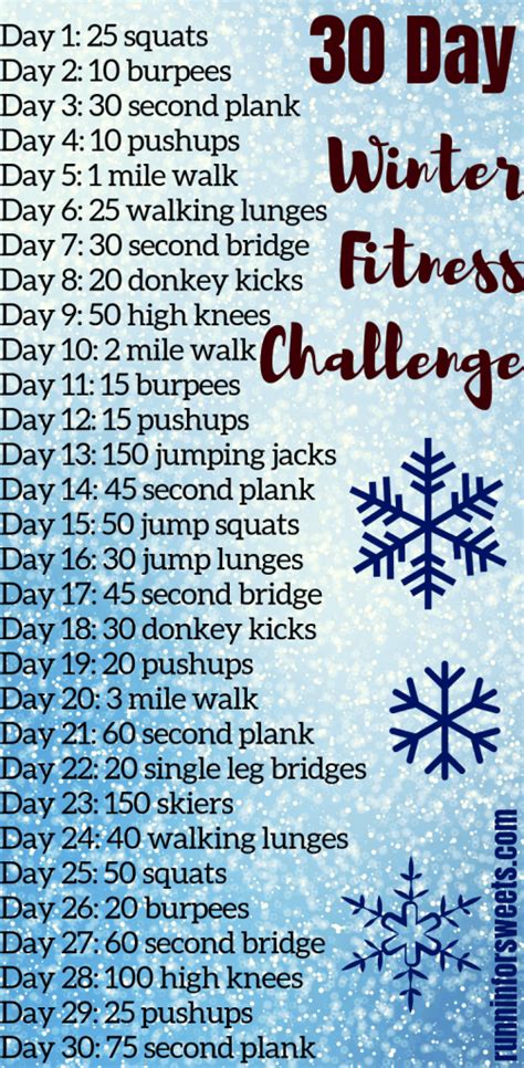 30 Day Winter Fitness Challenge To Stay Motivated Runnin For Sweets