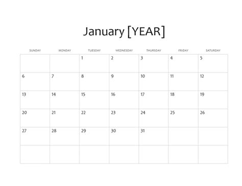 1 Month Calendar Template Word Printable Blank Calendar Template Images