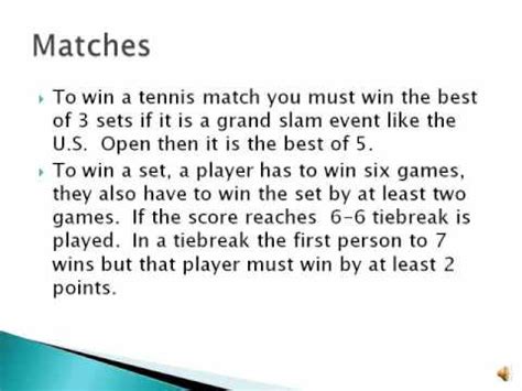 Basic rules of badminton including serving faults. Tennis, the basic rules - YouTube