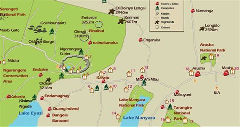 Ngorongoro Crater Map Map Of Ngorongoro Crater