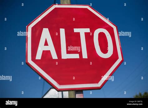 A Stop Or Alto Sign In Monterrey Mexico Stock Photo Alamy
