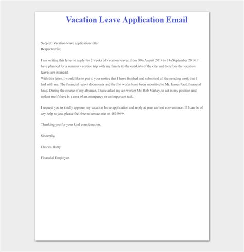 A person writes leave application letter they're unable to perform their duties for a stipulated period of time. How To Write A Leave Application (With 14+ Examples & Samples) | purshoLOGY