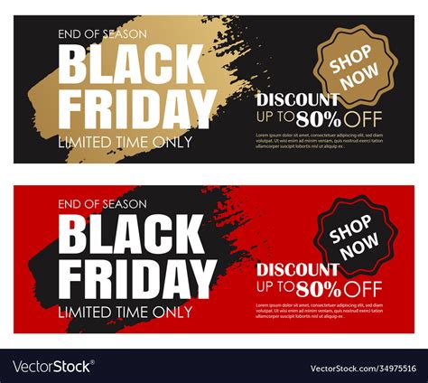 Black Friday Sale Ads Banner Gold And Color Vector Image