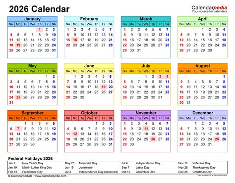 2026 Calendar Free Printable Excel Templates Calendarpedia
