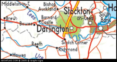 Map Of Darlingtonl England Uk Map Uk Atlas