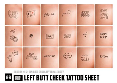 second life marketplace left butt cheek tattoo bundle