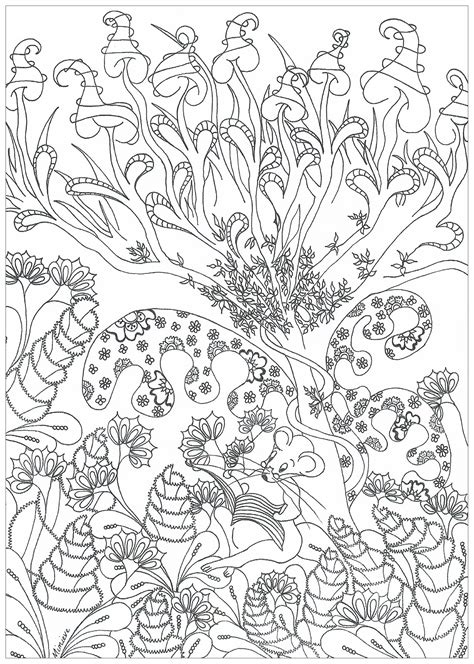 Enchanted Forest By Mimieve Jungle And Forest Adult Coloring Pages
