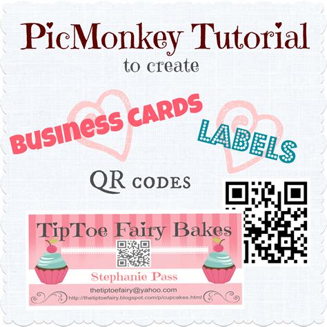 Make your own personalized business card today with our free business card maker. Make Your Own Business Cards & Labels with QR code @PicMonkey | The TipToe Fairy