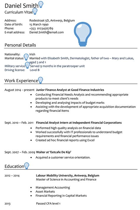 A curriculum vitae on the other hand, is much longer and covers much, much more information. Belgium CV Sample