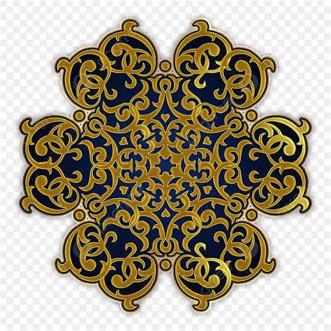Islamic Ornamental White Transparent Decorative Golden Islamic