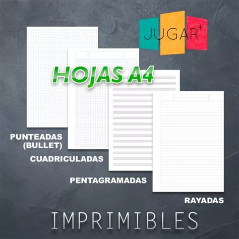 Kit Hojas A Rayadas Cuadriculadas Bullet Imprimibles