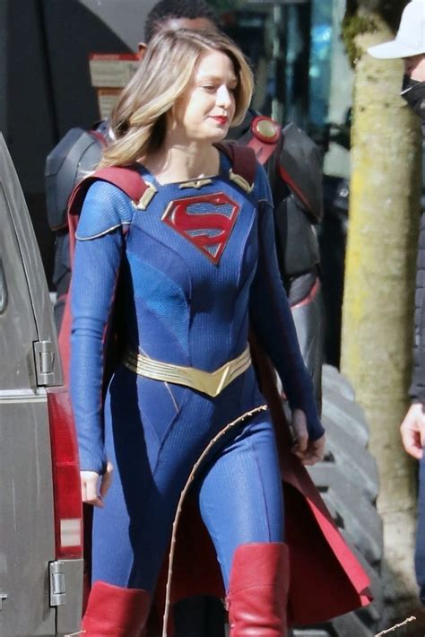 Melissa Benoist On The Set Of Supergirl In Vancouver
