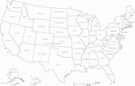 United States Black & White Map with State Areas and State Names – Map ...