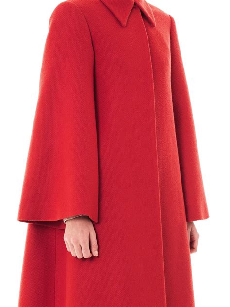 Emilia Wickstead Helena Wool Swing Coat In Red Lyst