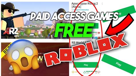 You can do a lot on roblox for free, including play tons are there parental controls for roblox? ROBLOX HOW TO PLAY PAID ACCESS GAMES FOR FREE! - YouTube