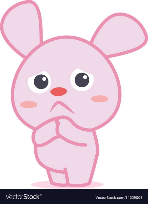Sad Bunny Cartoon Character Collection Royalty Free Vector
