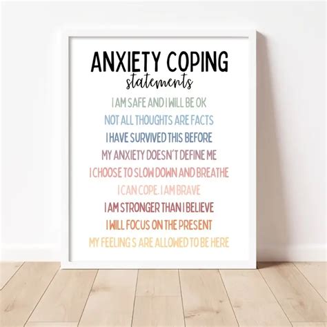 Office Decor Anxiety Coping Statements Therapy Office Decor Temu