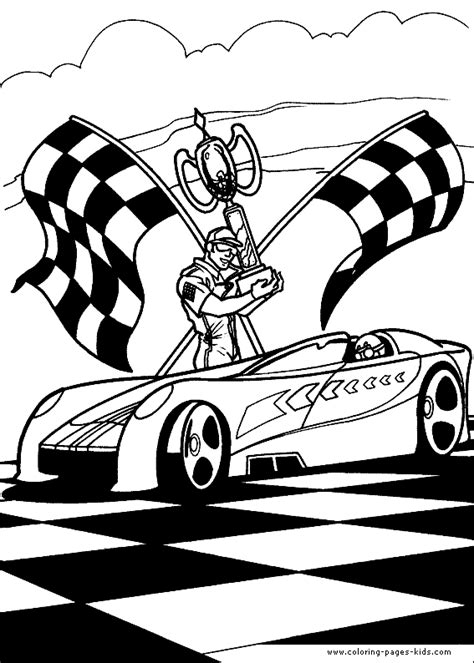 Hot Wheels Color Page Coloring Pages For Kids Cartoon Characters