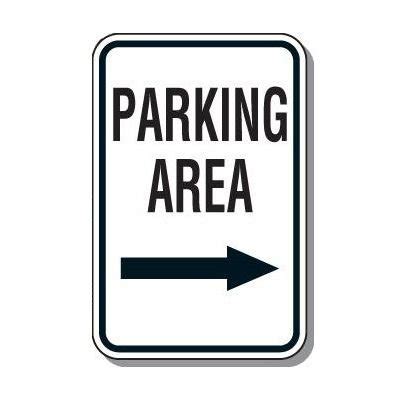 Directional Parking Signs Parking Area Right Arrow Seton