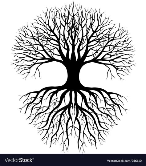Tree Silhouette Vector Image On Vectorstock Tree Of Life Tattoo