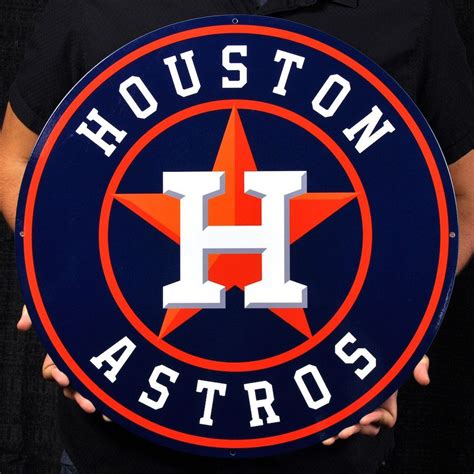 Houston Astros Round 24 Steel Logo Sign Astros De Houston Houston