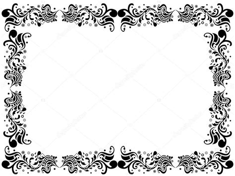 Black And White Blank Border With Floral Elements Stock Vector Image By