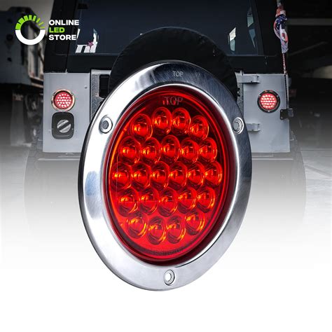 4 Inch Round Led Trailer Tail Lights Dot Certified Stainless Steel