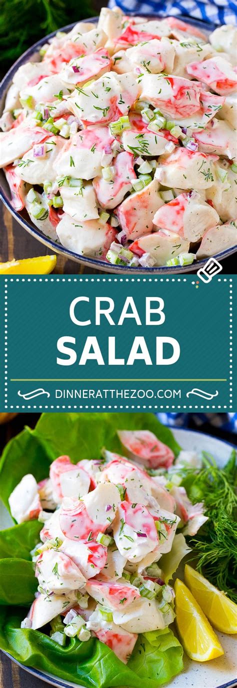 1 (8 ounce) package imitation crabmeat 2 green onions, sliced 1/4 cup celery, chopped, use the middle, tender ribs with tops 1/2 tablespoon lemon juice, fresh 1/4 cup mayonnaise 1/2 teaspoon dill weed 2 teaspoons horseradish. Crab Salad Recipe - Dinner at the Zoo