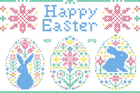 Easter Cross Stitch By Warmjuly Thehungryjpeg