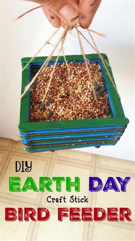 Diy Bird Feeder Earth Day Craft Sticks Craft For Kids