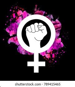 Female Woman Feminism Protest Hand Icon Stock Illustration