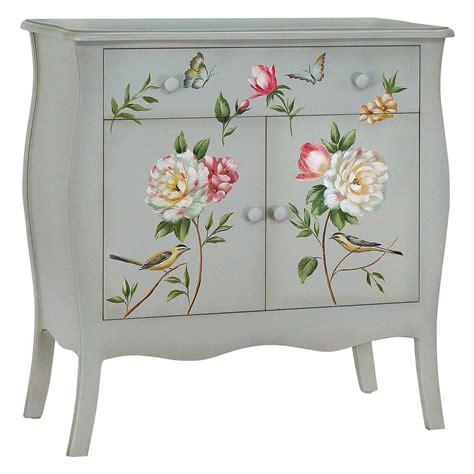 Gallerie Decor Floral Gardens Hand Painted Cabinet