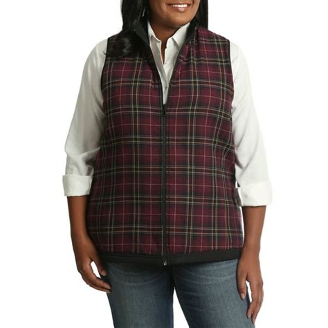 Lee Riders Womens Plus Quilted Reversible Vest