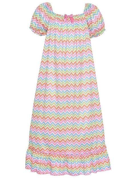 Laura Dare Little Girls Multi Color Chevron Stripe Short Sleeve