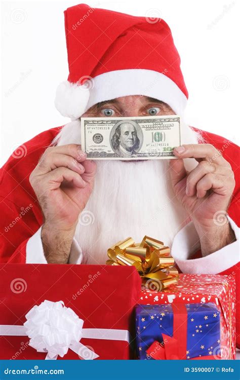 Santa Giving Money T Royalty Free Stock Photography Image 3590007