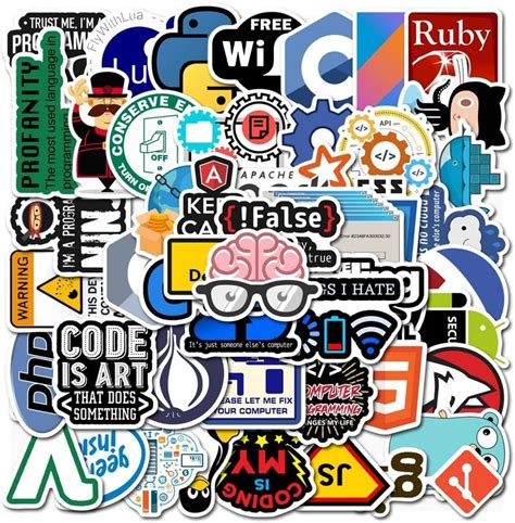 50100pcs Coding Programming Stickers Developers Coders Etsy Nature